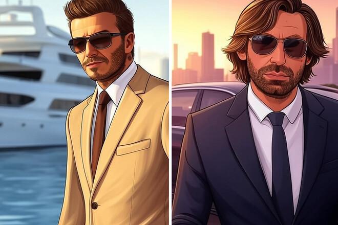 Если бы футбольные легенды стали персонажами GTA: Бекхэм, Зидан и другие звезды на виртуальных улицах!