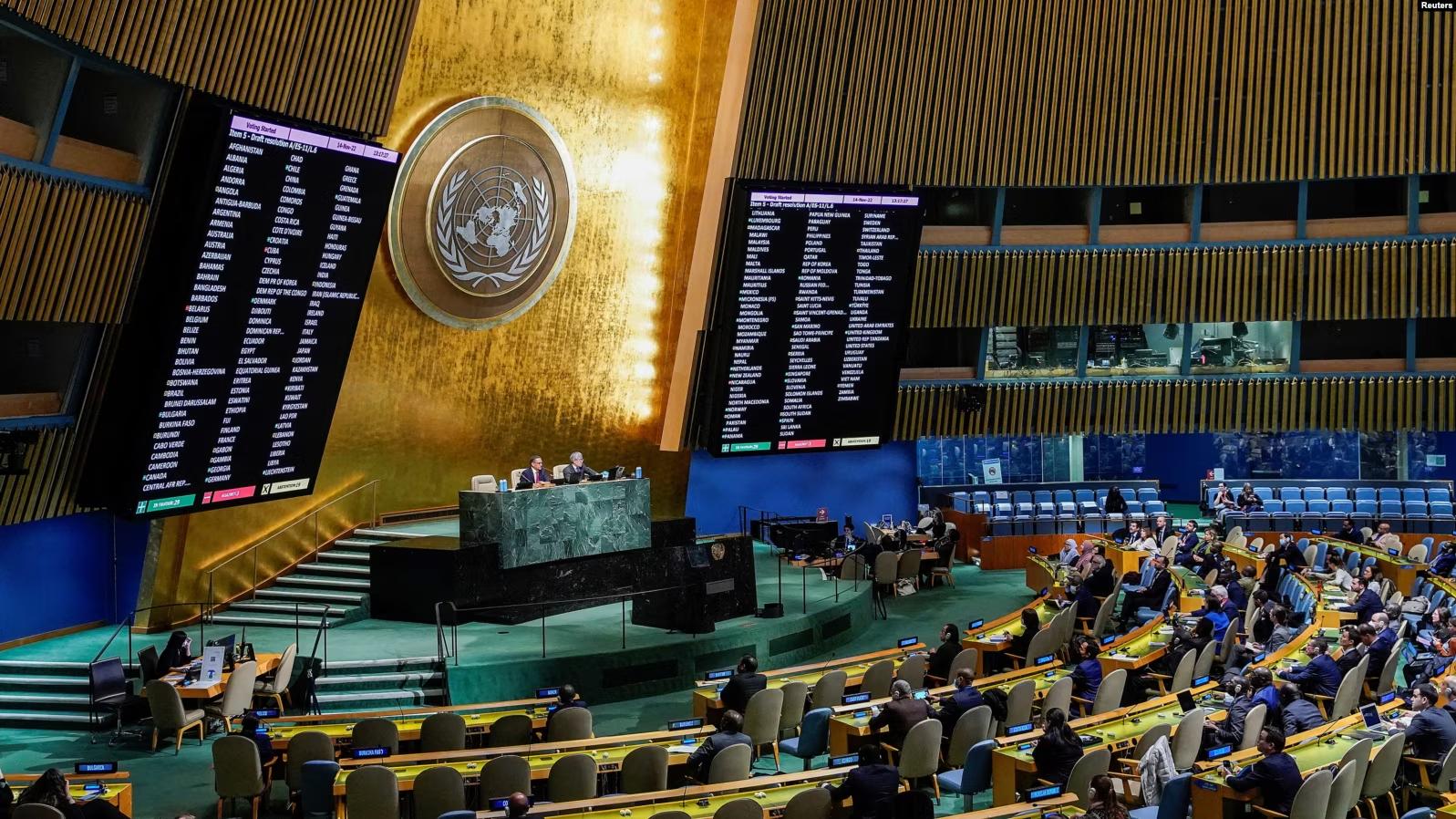 The U.S. draft resolution at the UN does not mention Ukraine's territorial integrity, according to media reports.